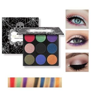 Luke classic online איפור TZ COSMETIX 9 Colors Skull Eye Shadow Palette Halloween Matte Shimmer Diamond Foiled Makeup Cosplay