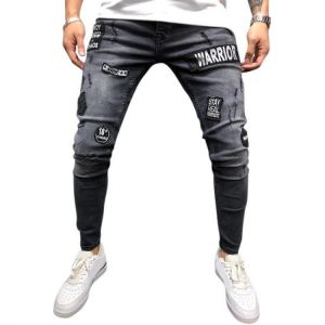 Luke classic online בגדי גברים Mens Fashion Cotton Mid Waist Patchwork Jeans Denim Pants