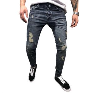 Luke classic online בגדי גברים Mens Spring Autumn Denim Pants Holes Slim Fashion Mid Rise Jeans