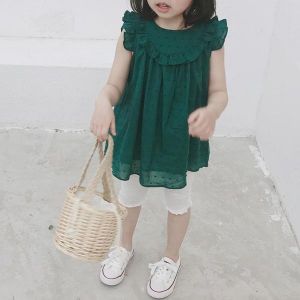Girls Children Cute Solid Color Lace Princess Dress