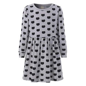 Luke classic online בגדי ילדים Kid Girls Black Cats Printed Long Sleeve Dress