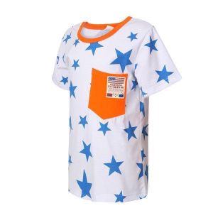 Summer Kid Children Boy Cotton Five Star Pattern T-shirt Clothing