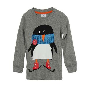 2015 New Little Maven Lovely Penguin Baby Children Boy Cotton Long Sleeve Top