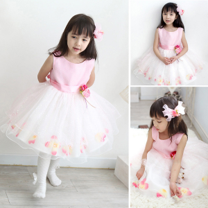 Luke classic online בגדי ילדים Baby Girls Flower Tulle Party Wedding Bridesmaid Pageant Dress
