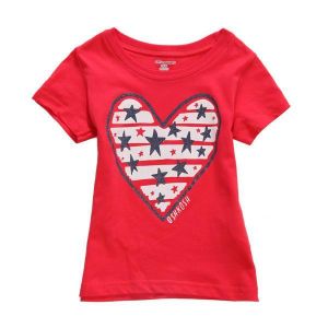 Luke classic online בגדי ילדים 2015 New Little Maven Summer Baby Girl Children Heart Red Cotton Short Sleeve T-shirt