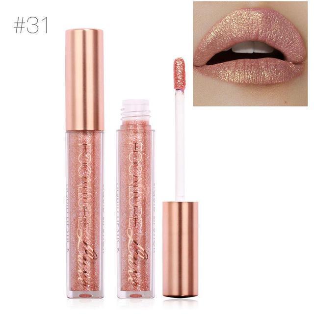 Luke classic online איפור FOCALLURE 6 Colors Metallic Matte Lip Gloss Liquid Diamond Glitter Lipsticks Cosmetics Makeup