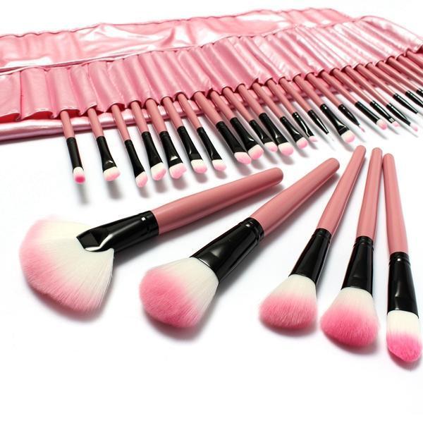 Luke classic online איפור LuckyFine 32pcs Makeup Brushes Set Professional Cosmetic Brush Set Pink Eyeshadow Eyebrow Blush