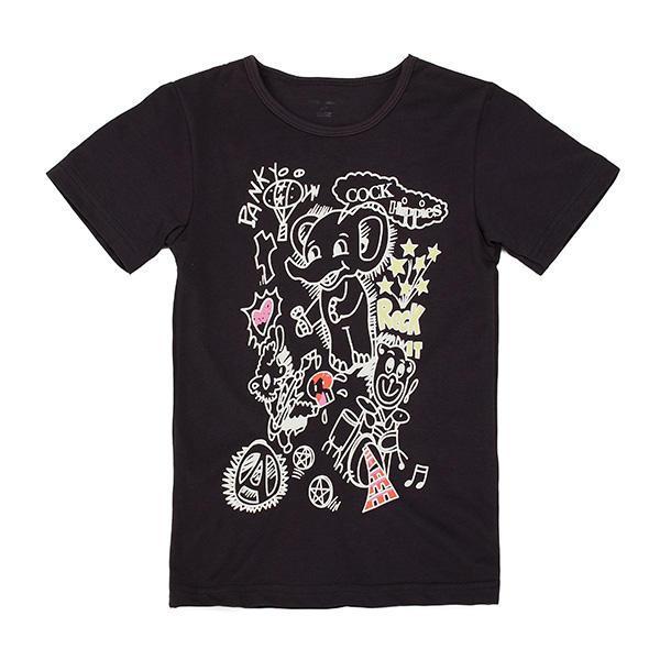 Luke classic online בגדי ילדים 2015 New Little Maven Lovely Scrawl Elephant Baby Children Boy Cotton Short Sleeve T-shirt