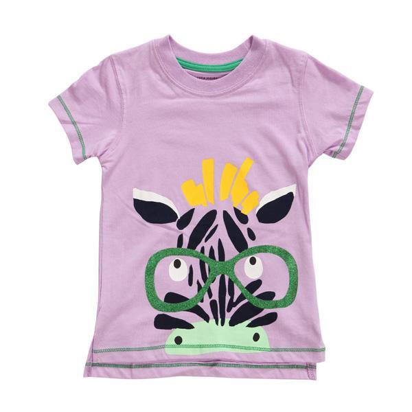 Luke classic online בגדי ילדים 2015 New Little Maven Summer Baby Girl Child Zebra Pink Cotton Short Sleeve T-shirt Tee