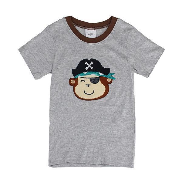 Luke classic online בגדי ילדים 2015 New Lovely Monkey Baby Children Boy Pure Cotton Short Sleeve T-shirt Top