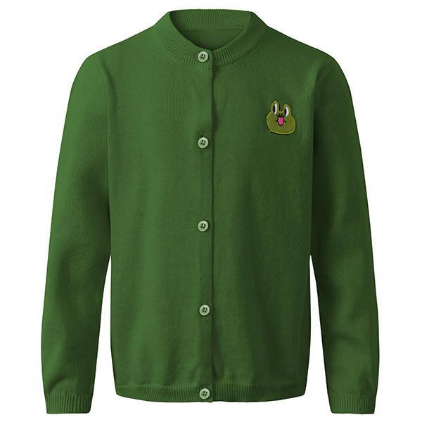 Luke classic online בגדי ילדים Kid Girls Long Sleeve Animal Applique Pure Color Cotton Knit Cardigan