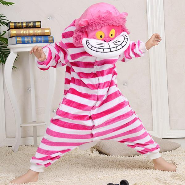 Luke classic online בגדי ילדים Flannel Thickening kids Cute Cartoon Cheshire Cat Pajamas Siamese Sleepwear